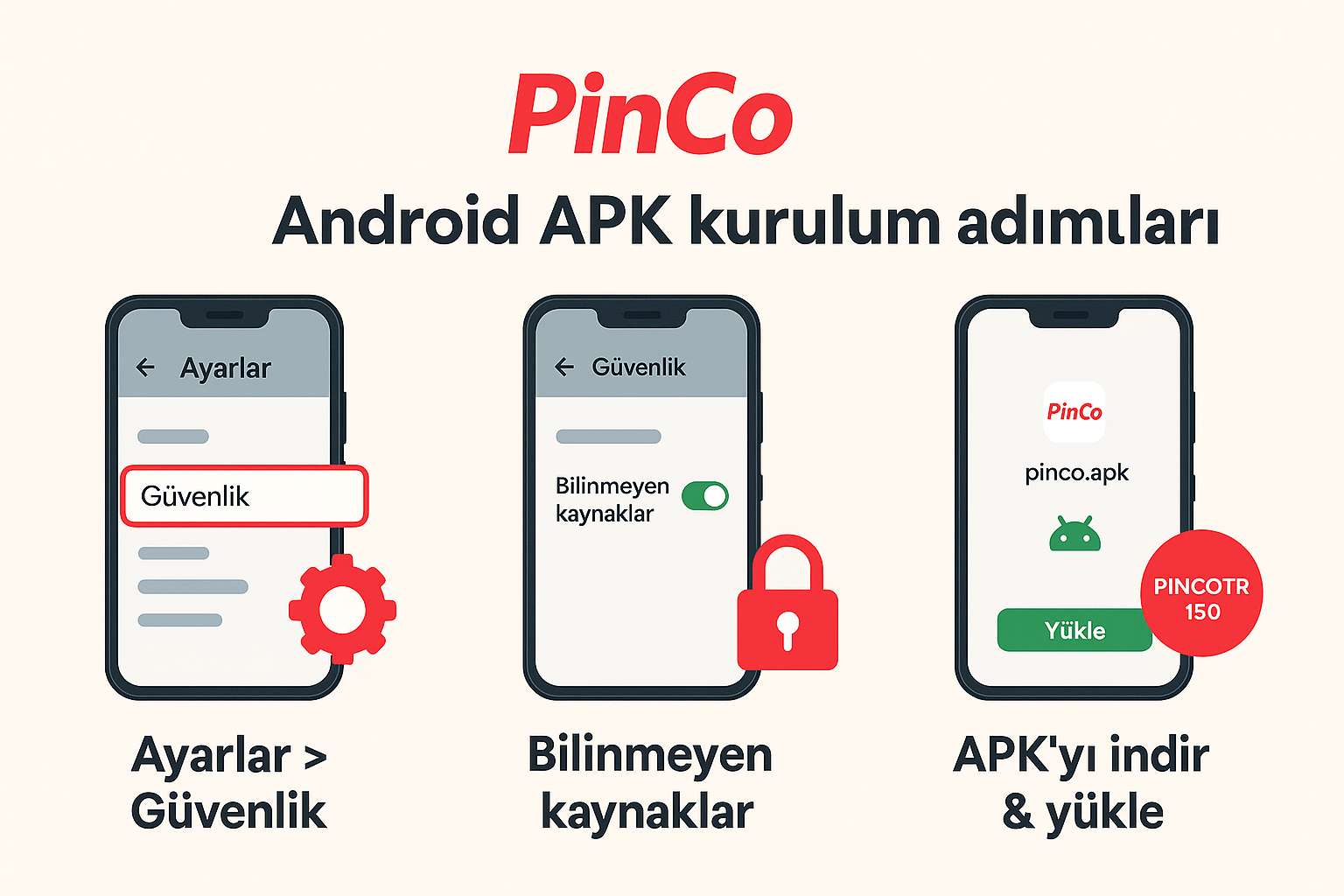 Pinco Android APK kurulum adımları