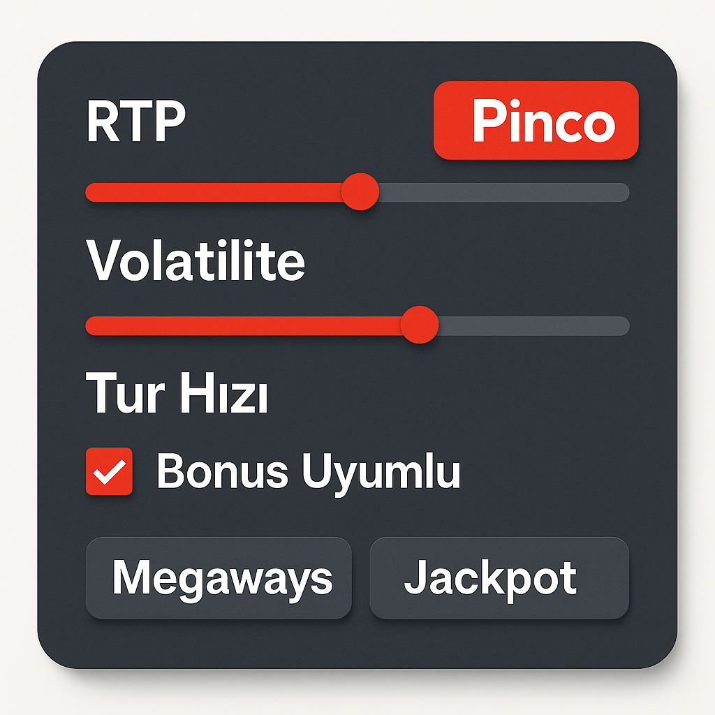 Pinco oyun filtreleri ve kriterleri